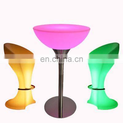 portable wireless rechargeable outdoor led light bar cocktail night club plastic tables led ktv chairs music bar table sofa set