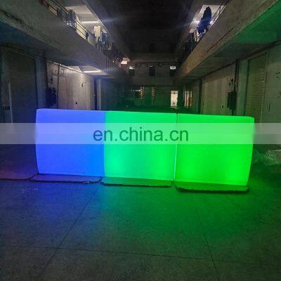 Flashing Color Changing Nightclub Wine Illuminated Led Bar Counter Table Haute Bar Curve Colorful Bar Furniture Set