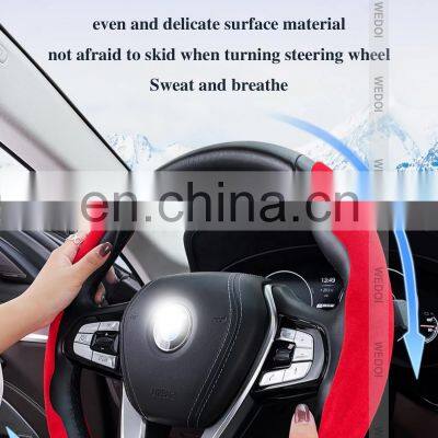 Universal ABS Car Steering Wheel Protective Covers for Tesla Fur Turnover Car Accessories Interior Sports Anti Slip photo-3