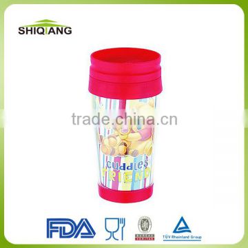 400ml promotional plastic DIY mugs ,coffee mug,travel mug