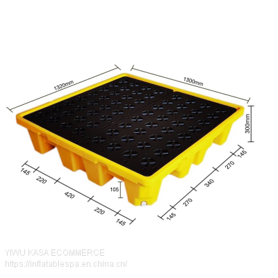 4 Drum Spill Containment Pallet with Drain