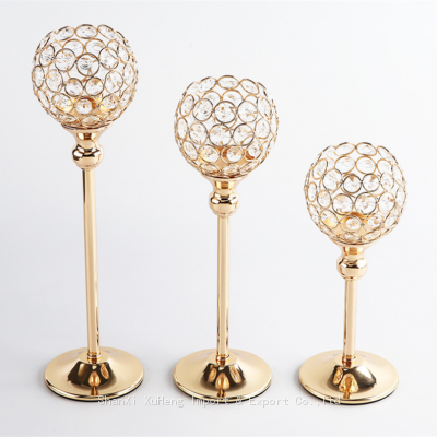 Crystal Tealight Candle Holders Metal Candlesticks Wedding Table Centerpiece Party Christmas Home Decoration photo-5