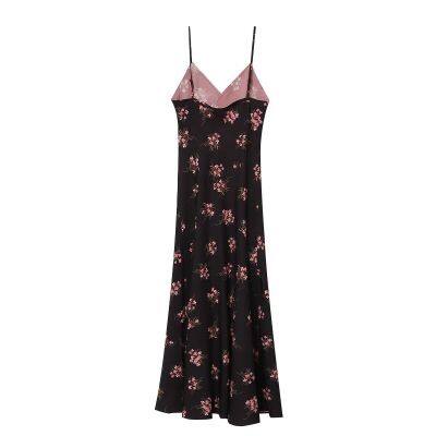 Spring 2025 New Women's Fashion European and American Style Simple Printed Midi Dress