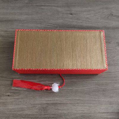 Red Color Song Brocade Box Package Jewelry Box Handicraft Gift Box Artwork Painting Calligraphy Scroll Box photo-3