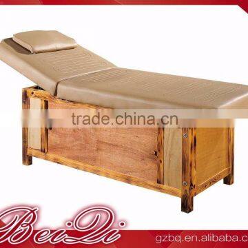 Beiqi High Quality Solid Wood Furniture Stationary Spa Massage Bed with Deluxe Caring Case