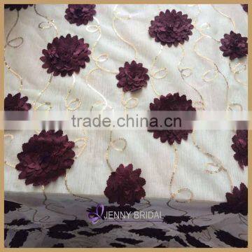 TC139A lace fabric with 3D flower pattern table cloth for wedding