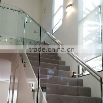 frameless glass railing glass fence for interior stairs