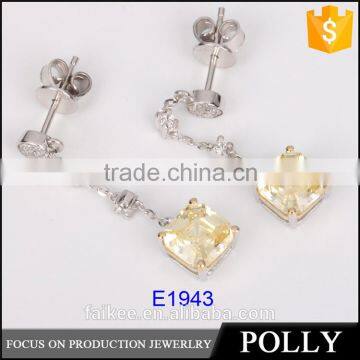 925 sterling silver ladies earrings designs yellow crystal jewelry