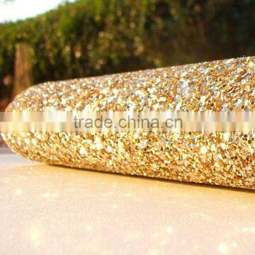 Fashion cheap single color fine glitter fabric ,glitter fabric for walls and shoes