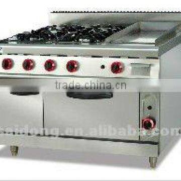 Commercial Gas 6-Burners Ranges with Gas Oven,Cabinet GH-997A