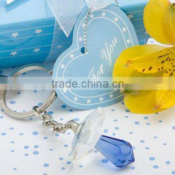 wedding door gifts for guests of Choice Crystal blue pacifier key chains