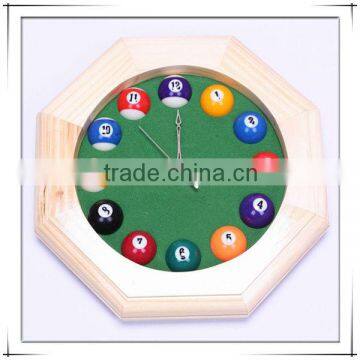 Billiards Ball Style Solid Wood Clock