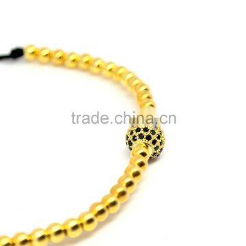 2016 wholesale fashion beaded bracelet with wrap,ball wrap with lucky beads bracelet