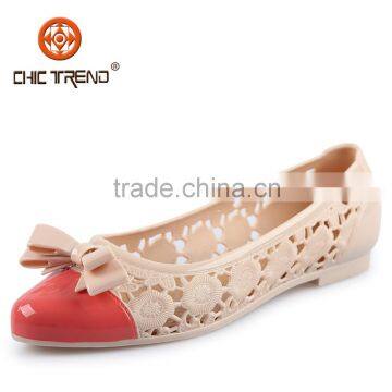 fashion flower flats shoes ballet dancing shoes PVC jelly lady shoes plastic woman shoes