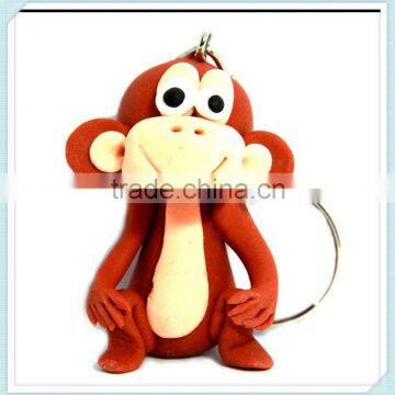 Clay animal keychain funny monkey keychains