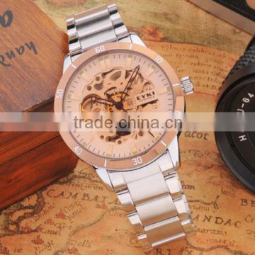 High end odm transparent automatic watch with visible mechanism