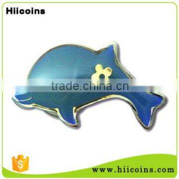 Factory Wholesale Dolphins Poppy Custom Metal Lapel Pin Badges