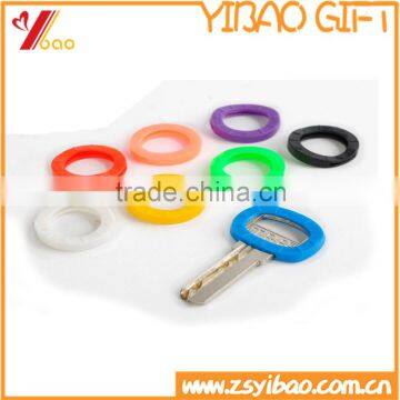 Circle shape soft pvc rubber key cover keychain for promotion