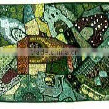 VINTAGE PATCHWORK HANDMADE WALL HANGING TAPESTRY Decor