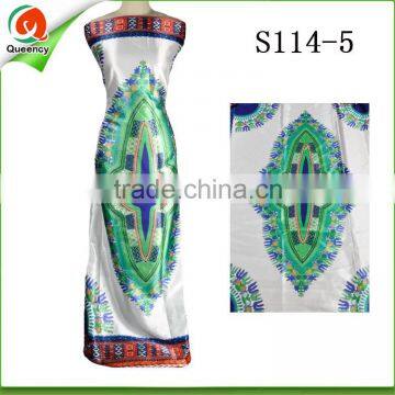 white and green pure silk printed wax fabric pattern high quality satin fabric in bangalore