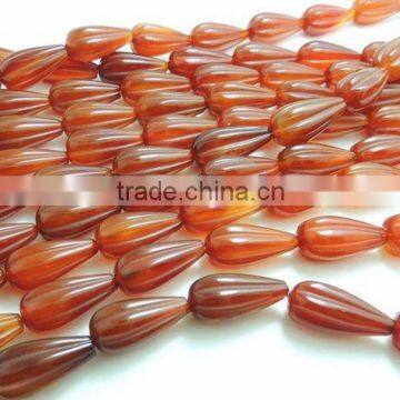 Hot Seller Natural Stone Red Agate Teardrop Engrave Line Jewelry