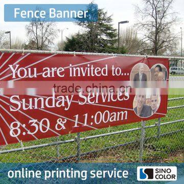 Long Life Top Quality PVC Canvas Mesh Printing Corrosion Resistance Vinyl Banner Yard Banner Commercial Fence Banner Printing                        
                                                Quality Choice