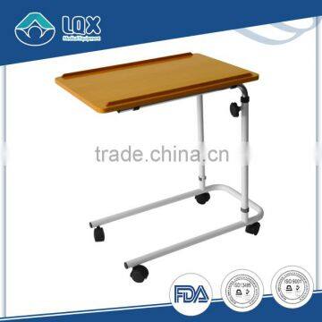 Hot Selling Portable Adjustable Rolling Wood Laptop Talbe Cart Over Bed