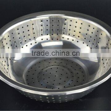 Hot Selling Kitchenware Pure Color Multifunctional Stainless Steel Strainer Bowl photo-4