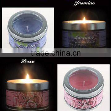 small metal wholesale candle tin box with pour spout lid, candle jar