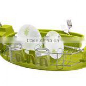 China LBY magic green dish rack with tray and cutlery holder