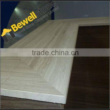 White Wood Vein Marble Fabricated Marble Slab Table Top For Restaurant