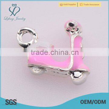 2015 fashion charm jewelry, pink motorcycle custom charm