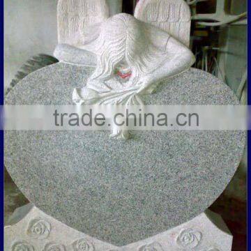 China Gray Weeping Angel Heart Headstone