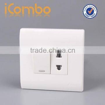 icombo 1Gang 1way switch+1gang 2pin socket