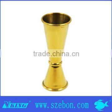 Stainless steel golden double jigger