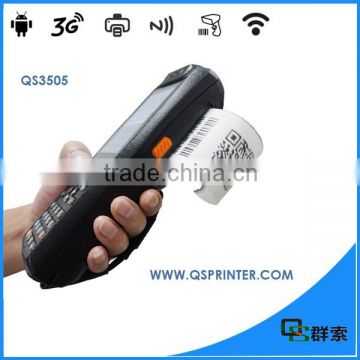 Touch screen wireless qr code reader android,wireless android PDA with thermal printer ,IC card NFC reader PDA3505