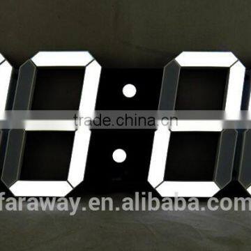 remote 5" large white led clock with calendar,temperature and alarm function