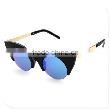 Half Frame Round AC Material Lence Polarized Fashion women Retro Sunglasses