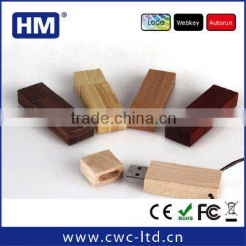 OEM promotional custom shaped wood usb flash drive for gift