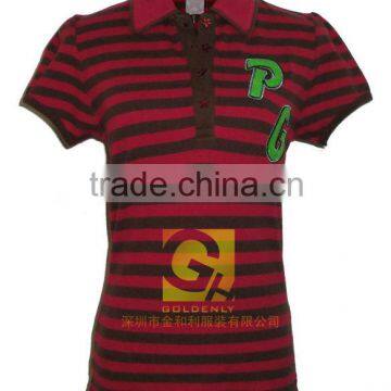 yarn dye polo t-shirt with "PG" print