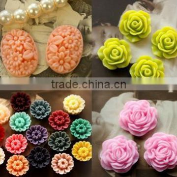 Kawaii flat back resins flower cabochons cameos, resin food crafts cabochons