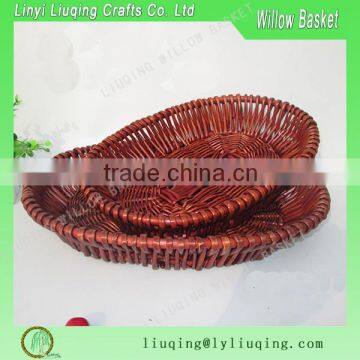 Baskets dark brown wicker fruit tray bread baskets