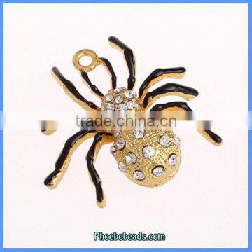 Wholesale New Arrival Alloy Rhinestone Spider Pendant For Making Necklace MP-002