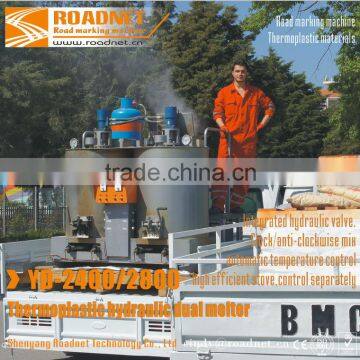 Double cylinder hydraulic thermoplastic preheater