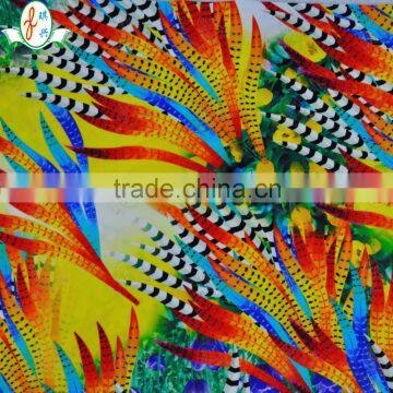 high quality feather print polyester spandex digital fabric