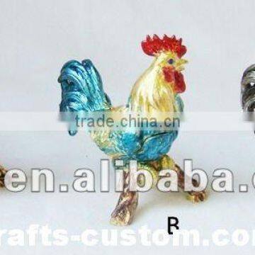 Decorative Alloy Rooster Jewelry Boxes