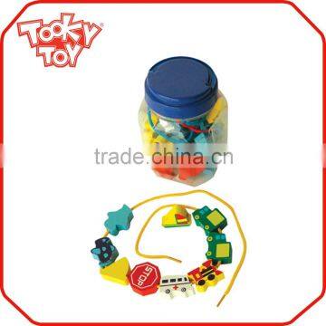 32PCS Wooden Beads Traffic Game Pull Line Toy                        
                                                Quality Choice