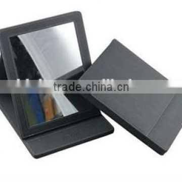 stand mirror with mirror framed,Make up Mirror with stand in PU or Fabric or Leather,High quality gift pu frame mirror