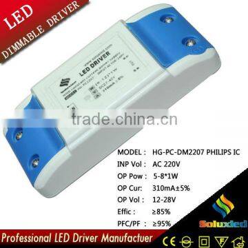 soluxled LED Dimmable driver lamps driver 5-8*1W constant current power supply high efficiency