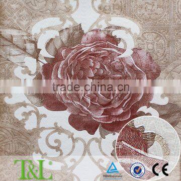 Purple Big Flowers Pvc Korean Wallpaper photo-2